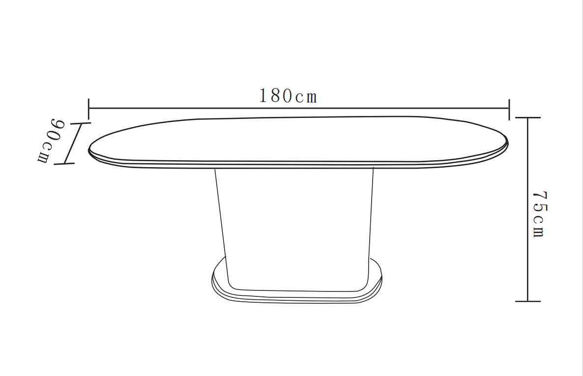 Table à manger Ovale MDF effet noyer 180x90x75 cm LOKA