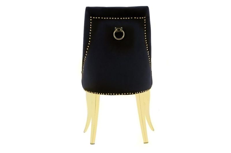 Lot de chaises ANNEAU Capitonnées et Cloutées Gold Velours#couleur_anthracite