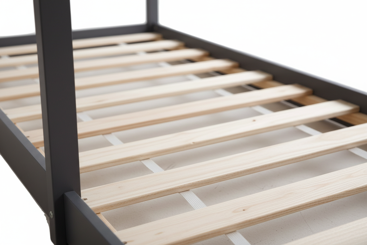 Lit cabane ROBINSON Bois 97x196x157 cm avec sommier #couleur_gris