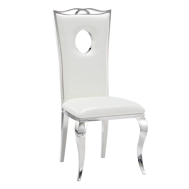 Lot de Chaises baroque ROYAL Chrome Simili #couleur_blanc