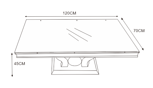 Table Basse Rectangle Verre Trempé Marbré Blanc 120x70cm TROFY