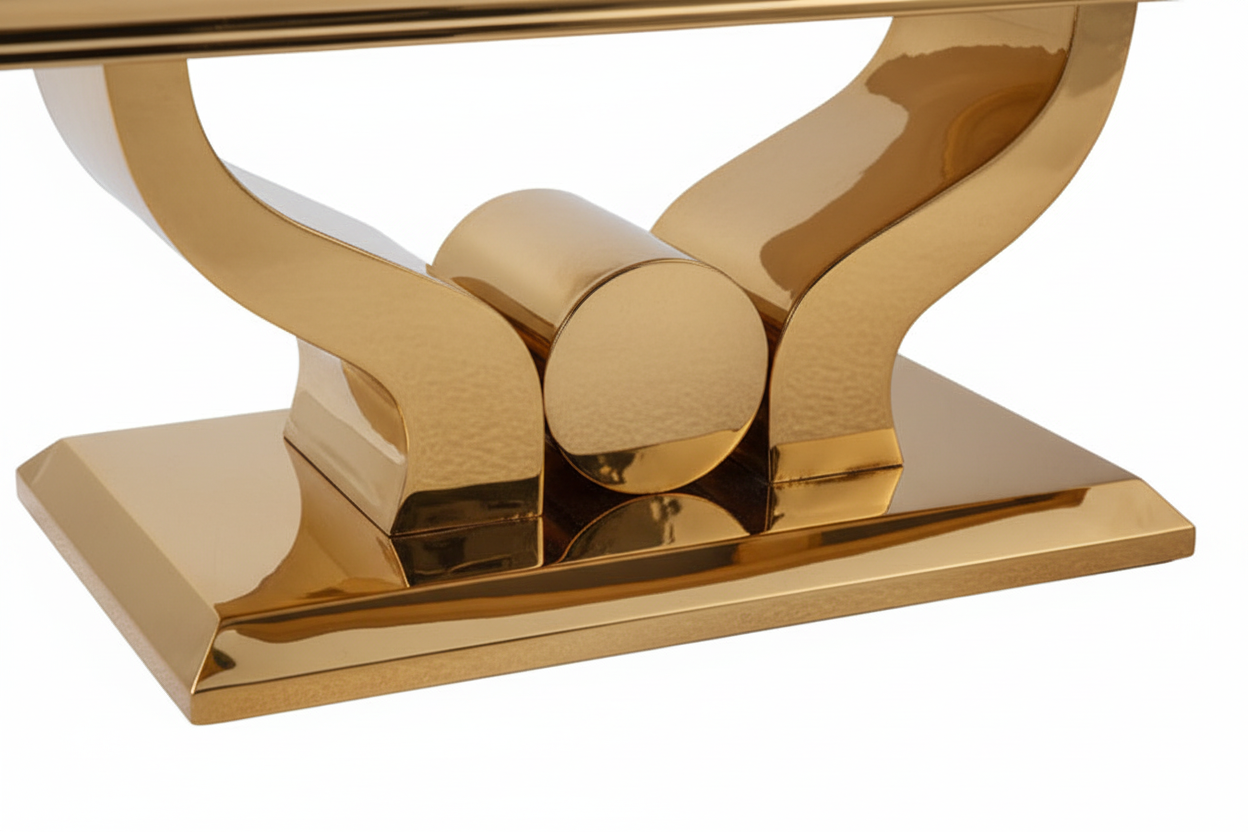 Table Basse Rectangle Verre Trempé Marbré Noir 120x70cm TROFY