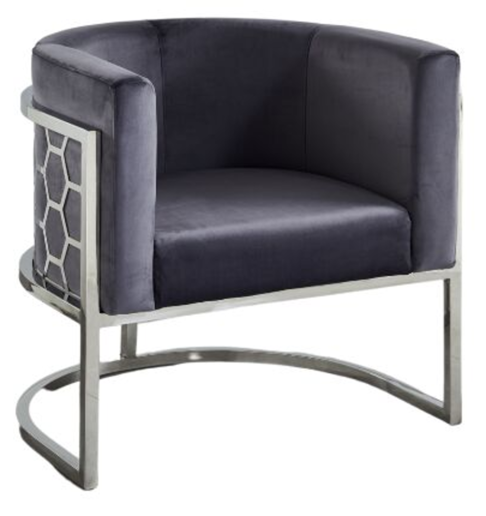 Fauteuil ALVEOLES velours anthracite