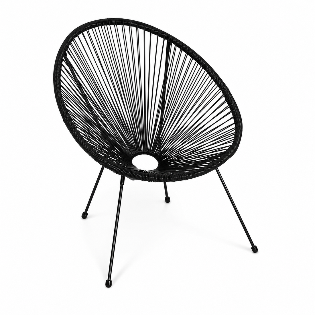 Fauteuil ACAPULCO noir design bohème #couleur_noir