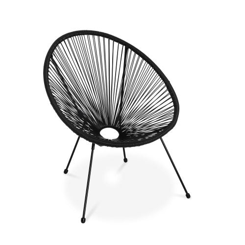 Fauteuil ACAPULCO noir design bohème #couleur_noir