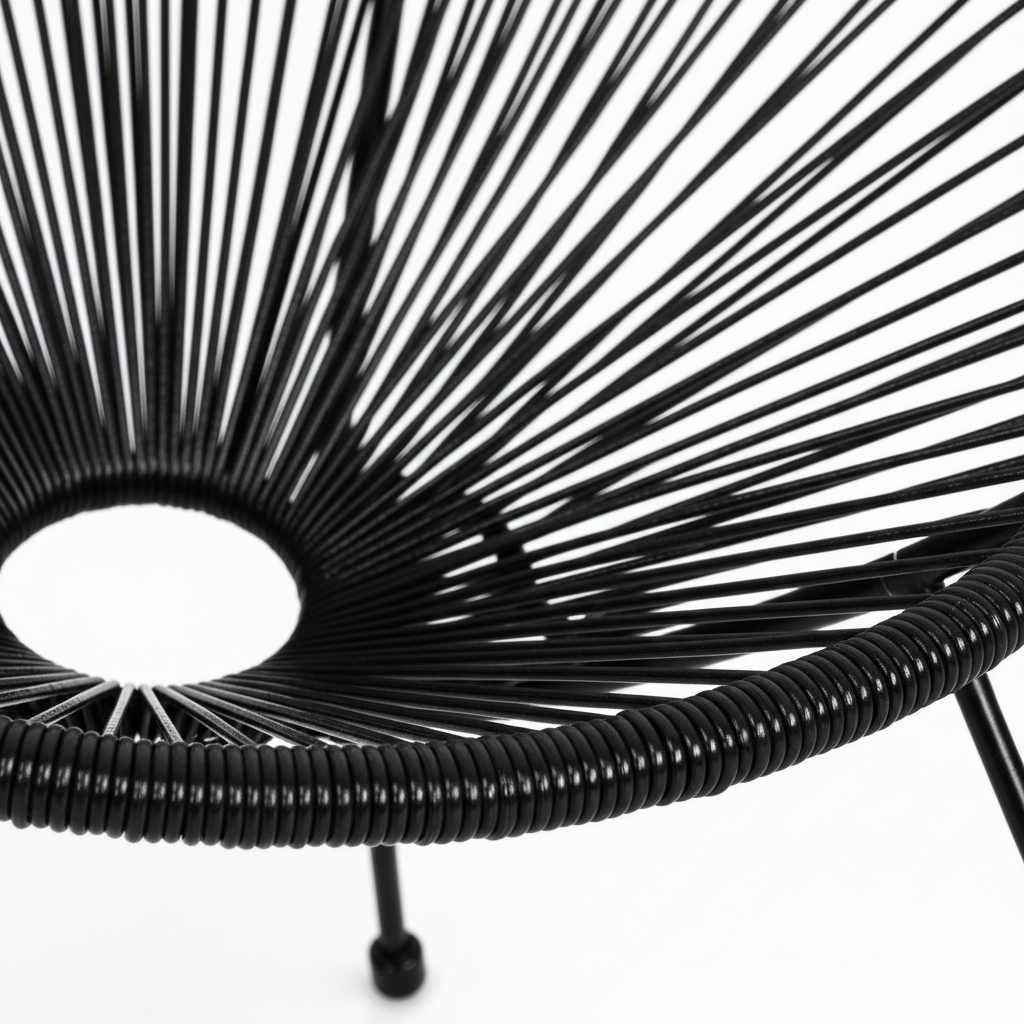 Fauteuil ACAPULCO – Cordage Noir & Structure Métal