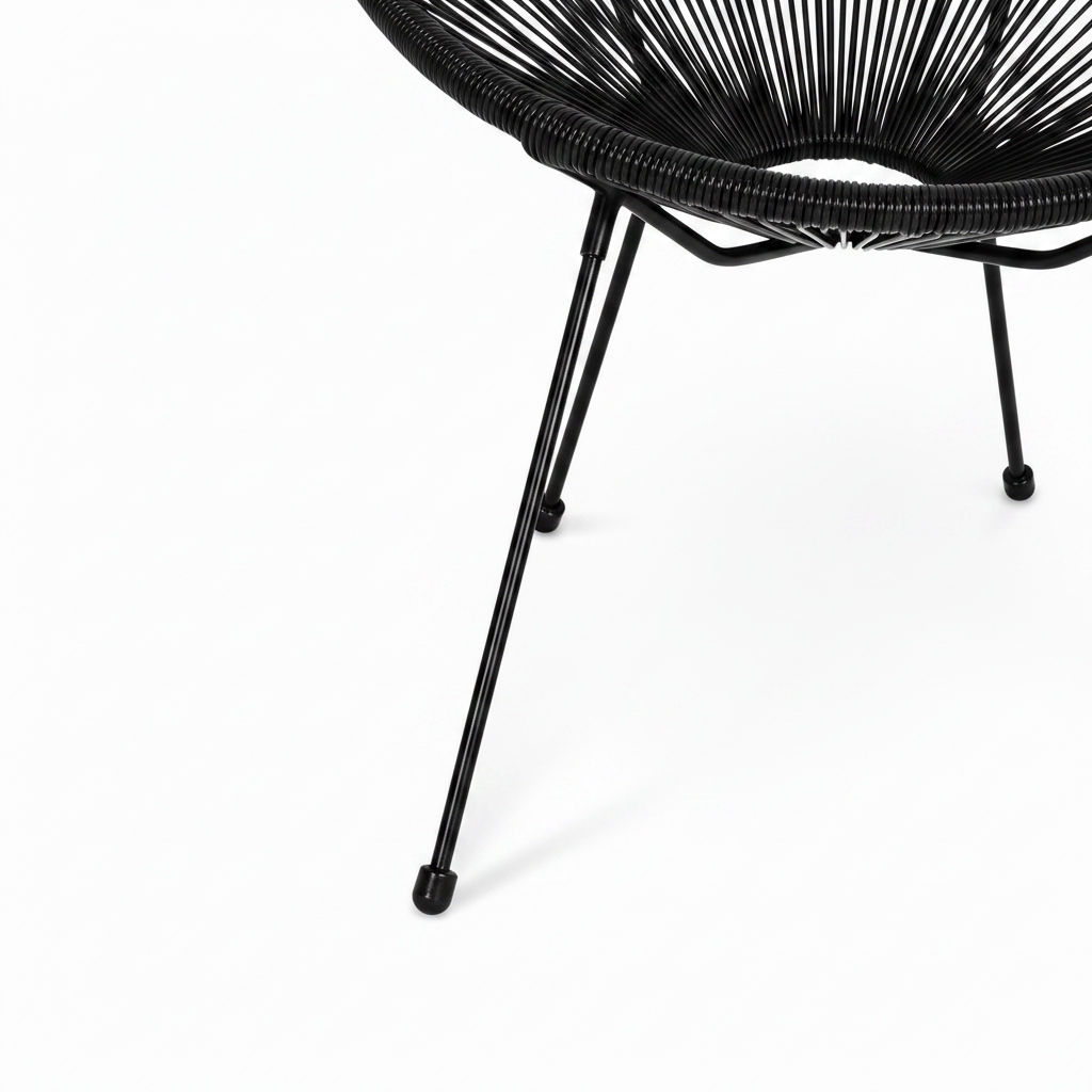Fauteuil ACAPULCO – Cordage Noir & Structure Métal