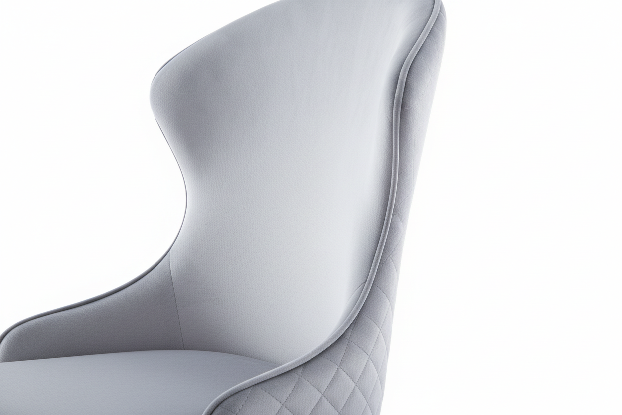 Lot 2 Chaises Salle à Manger Hilton Velours Gris Pieds Chrome