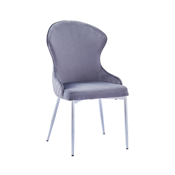 Lot 2 Chaises Salle à Manger Hilton Velours Anthracite Pieds Chrome