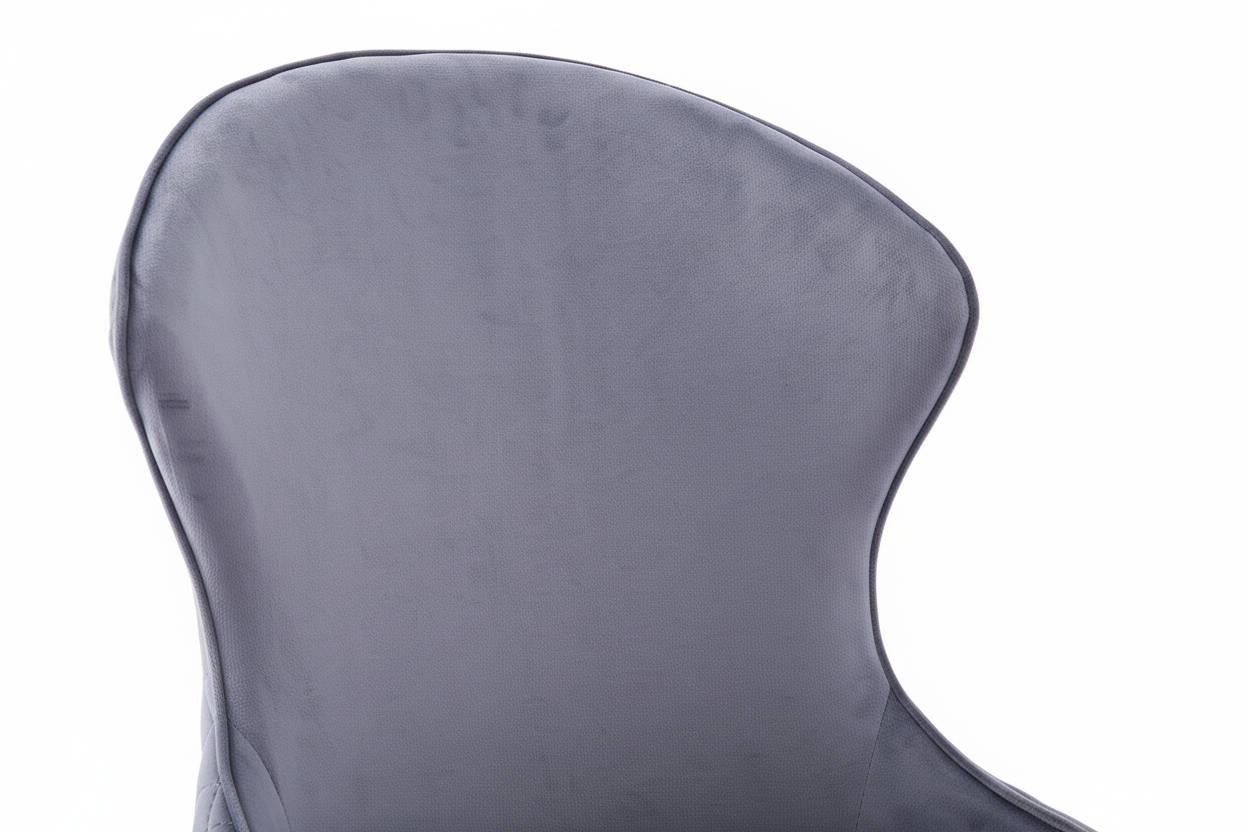Lot 2 Chaises Salle à Manger Hilton Velours Anthracite Pieds Chrome
