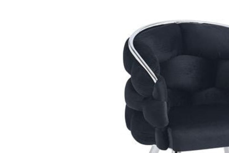 Lot de 2 chaises BALLON pieds chrome assise en Velours Noir