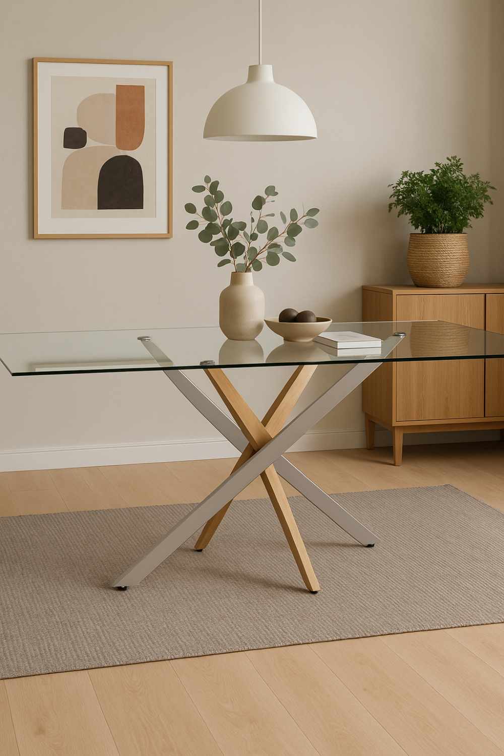 Table à manger JESSICA Gold Chrome transparent 150x90 cm