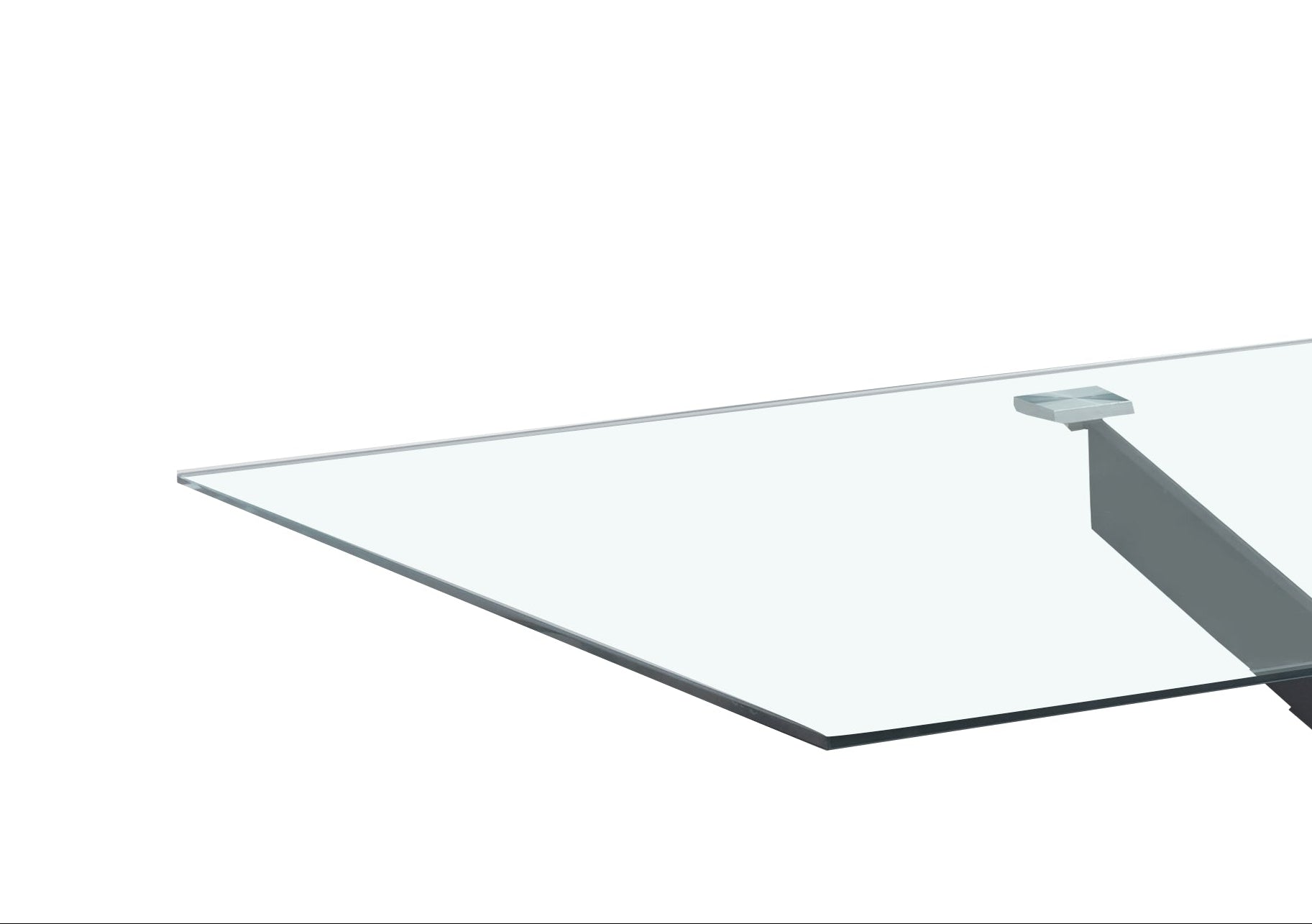 Table Repas JESSICA XXL Métal noir et plateau en verre MARBRE NOIR 180 cm 6 à 8 couverts Transparent