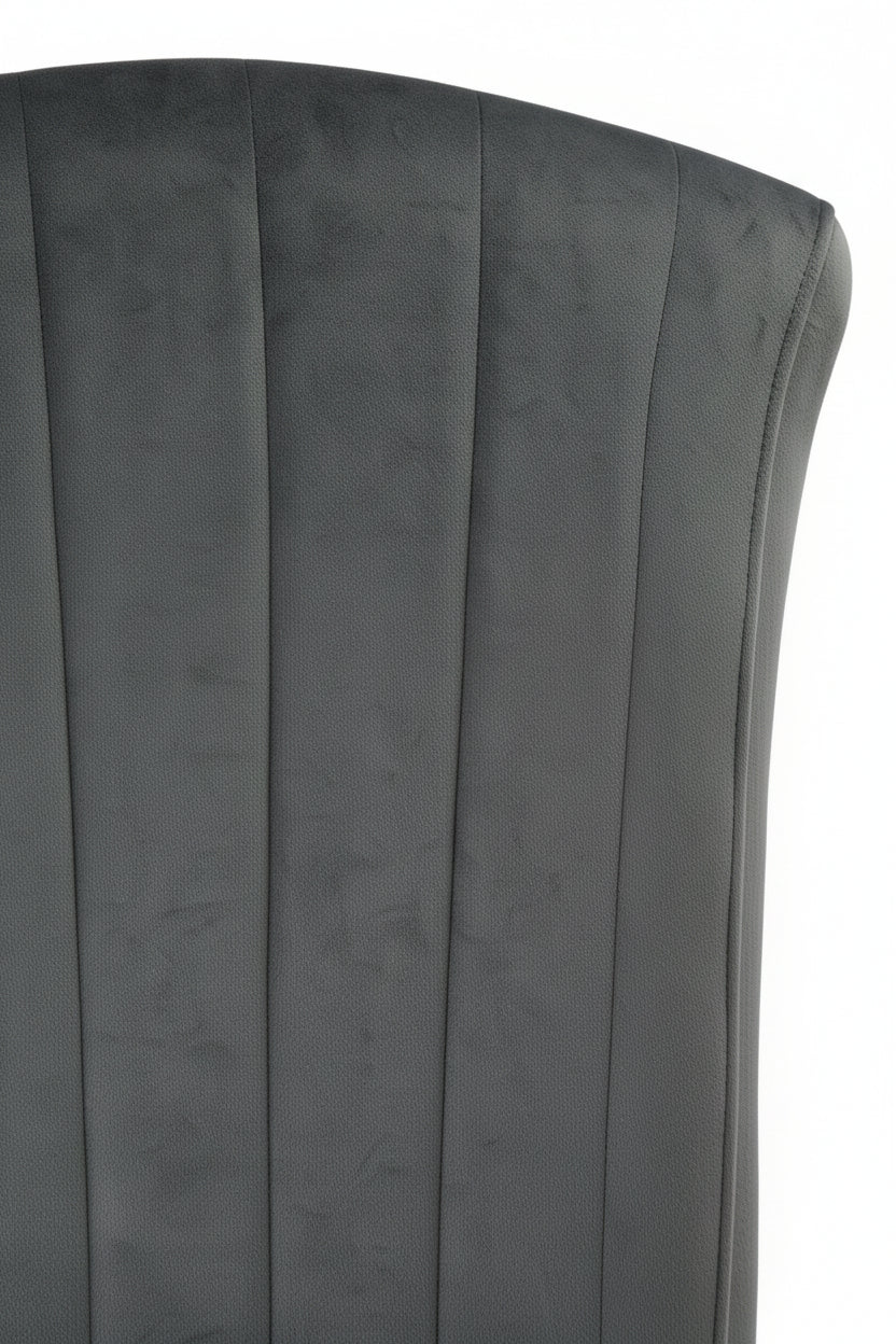 Lot de 6 Chaises baroque LOUIS Gold Velours Anthracite