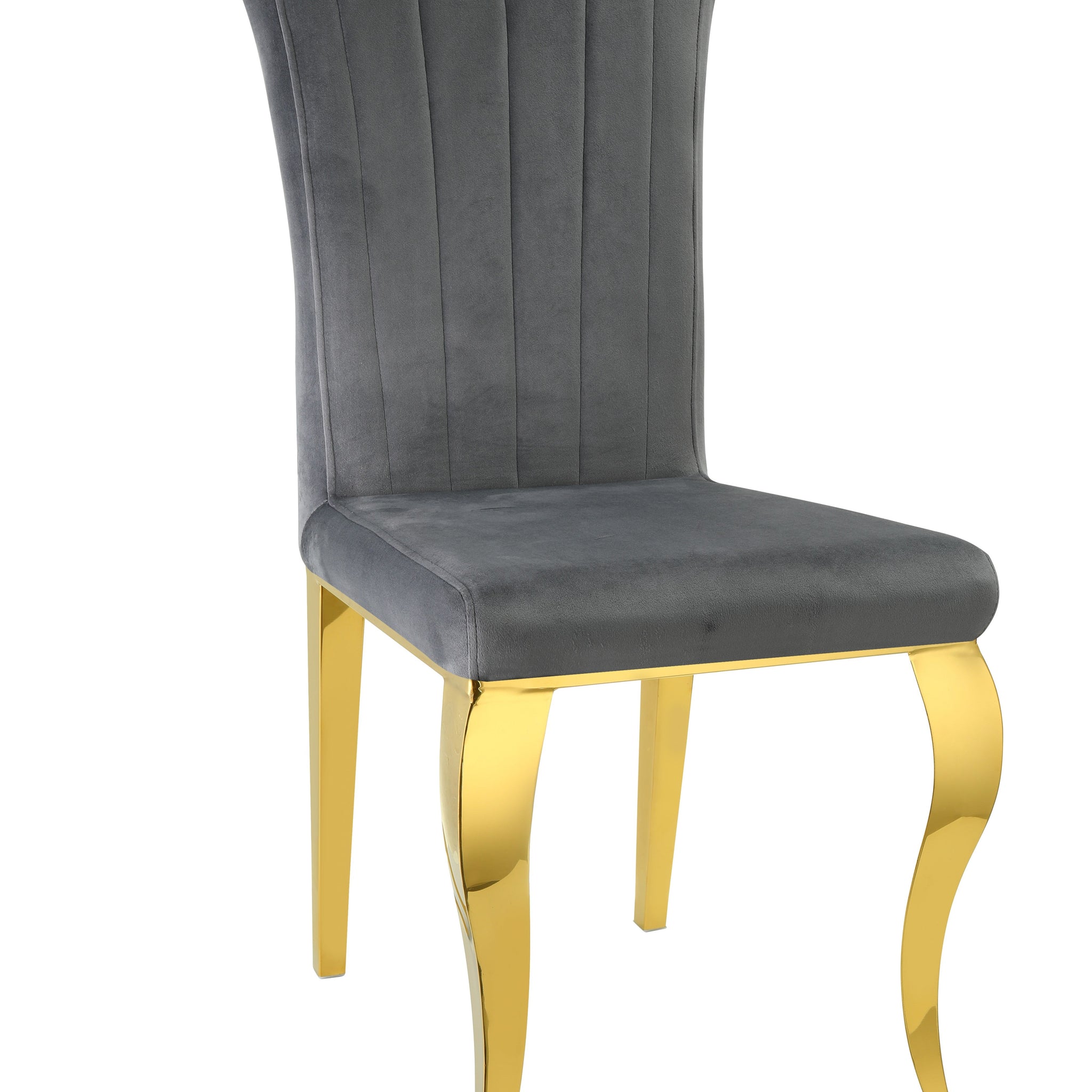 Lot de Chaises baroque LOUIS Gold Velours #couleur_anthracite