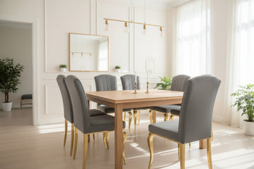 Lot de 6 Chaises baroque LOUIS Gold Velours Anthracite