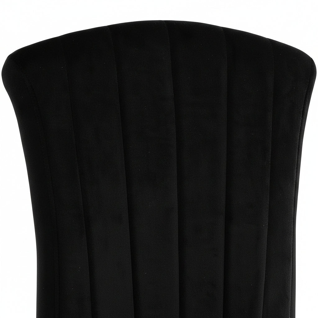 Lot de 6 Chaises baroque LOUIS Chrome Velours Noir