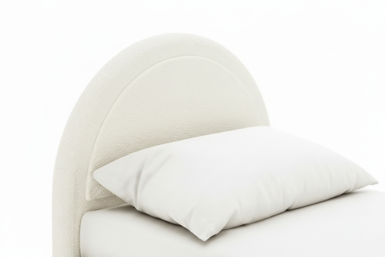 Lit enfant 90x190 cm laine bouclée blanc une place BOUDOIR