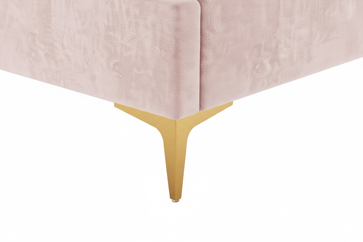Lit enfant 90x190 cm tissu rose sommier inclus BOUDOIR