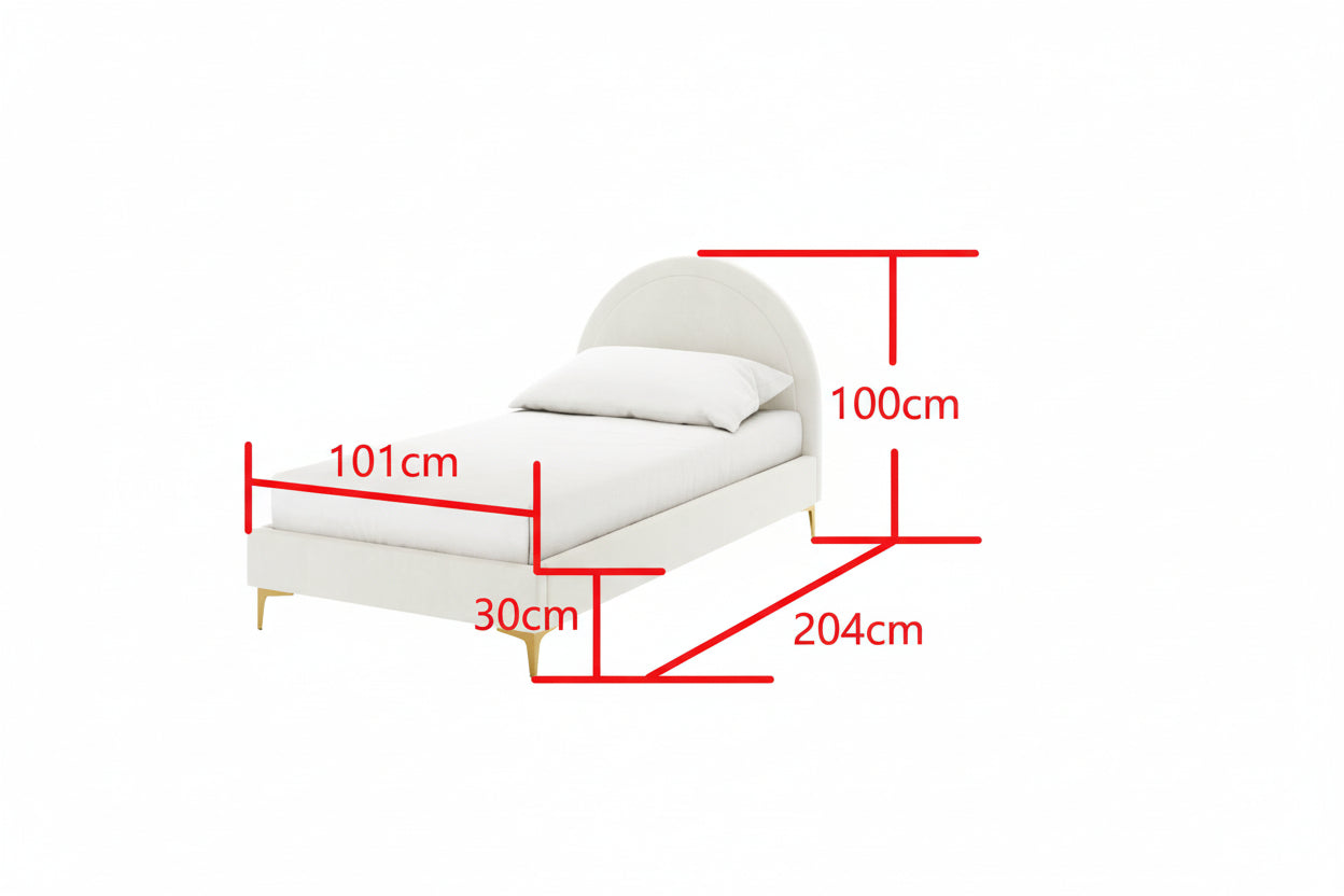 Lit enfant 90x190 cm laine bouclée blanc une place BOUDOIR