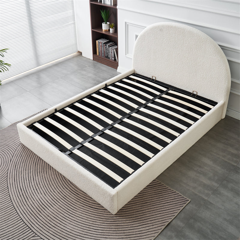 Lit Coffre VALENTINA 180x200 cm Doudou Blanc avec rangement intégré