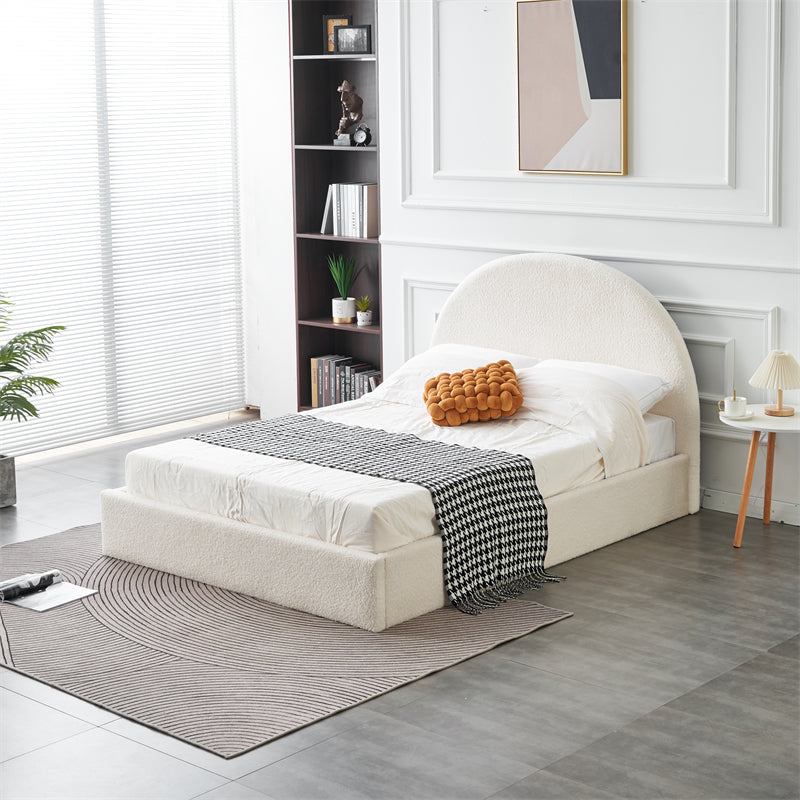 Lit Coffre VALENTINA 140x190 cm Doudou Blanc avec rangement intégré