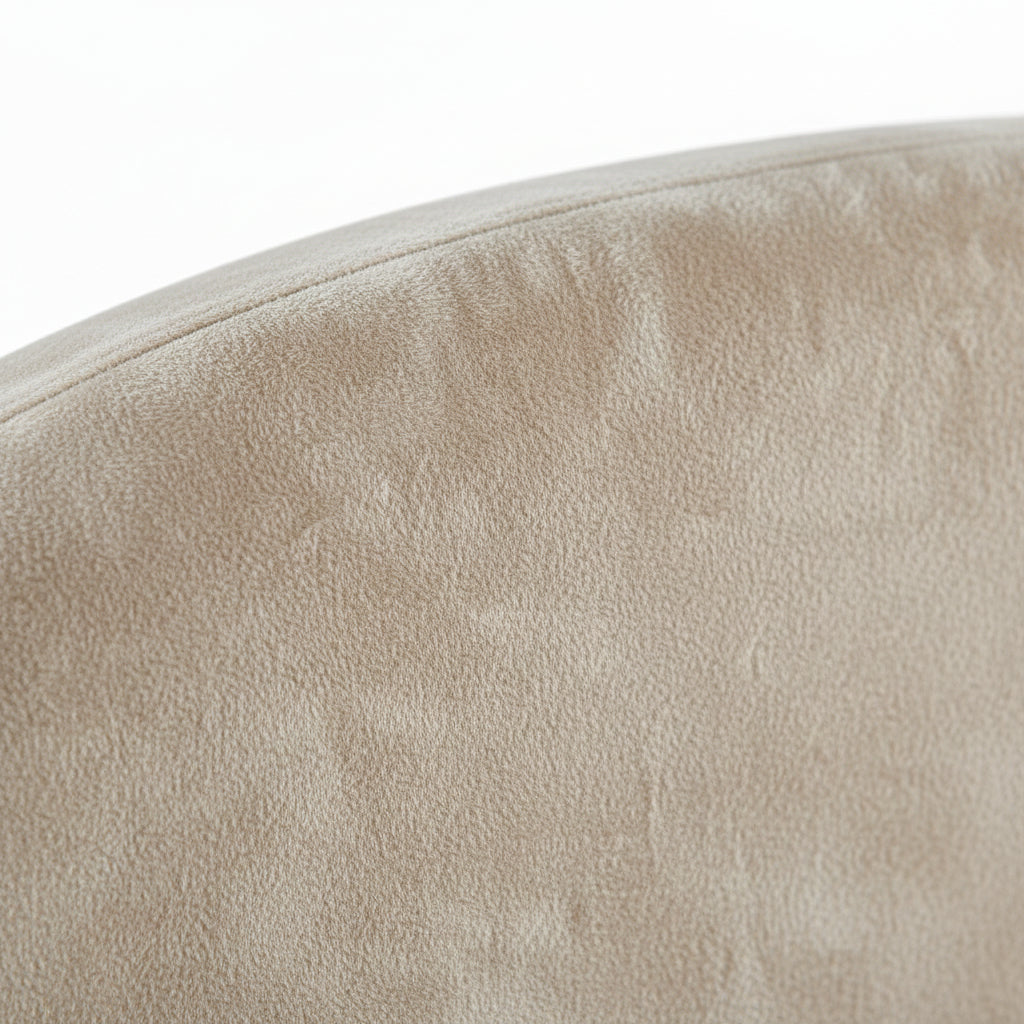 Lit coffre 140x190 beige tête de lit arrondie sommier inclus #couleur_doudou
