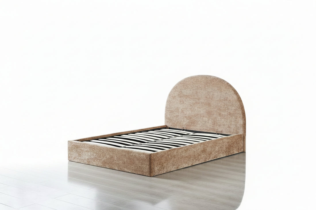 Lit Double Coffre Polaire Moka 140x190 cm #couleur_moka