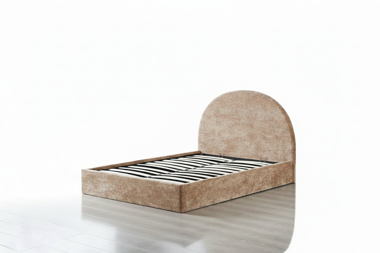 Lit Double Coffre Polaire Moka 140x190 cm #couleur_moka