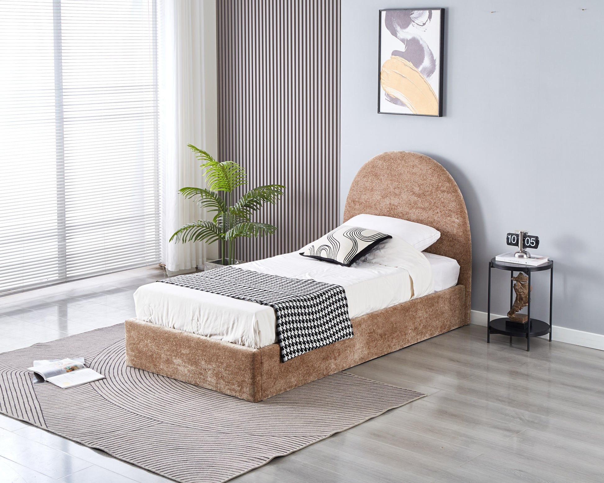 Lit Coffre Polaire Moka 90x190 cm #couleur_moka