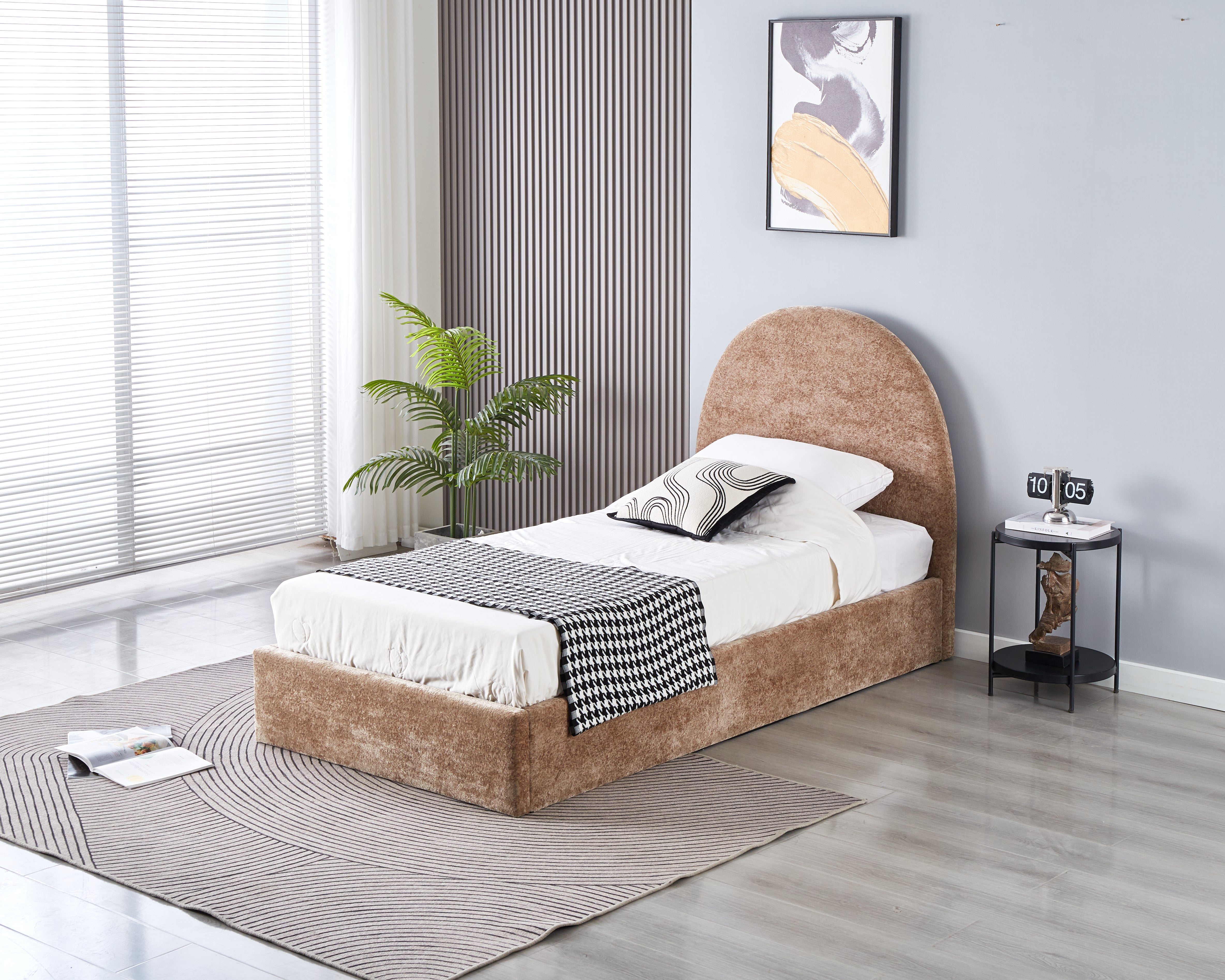 Lit Coffre Polaire Moka 90x190 cm #couleur_moka