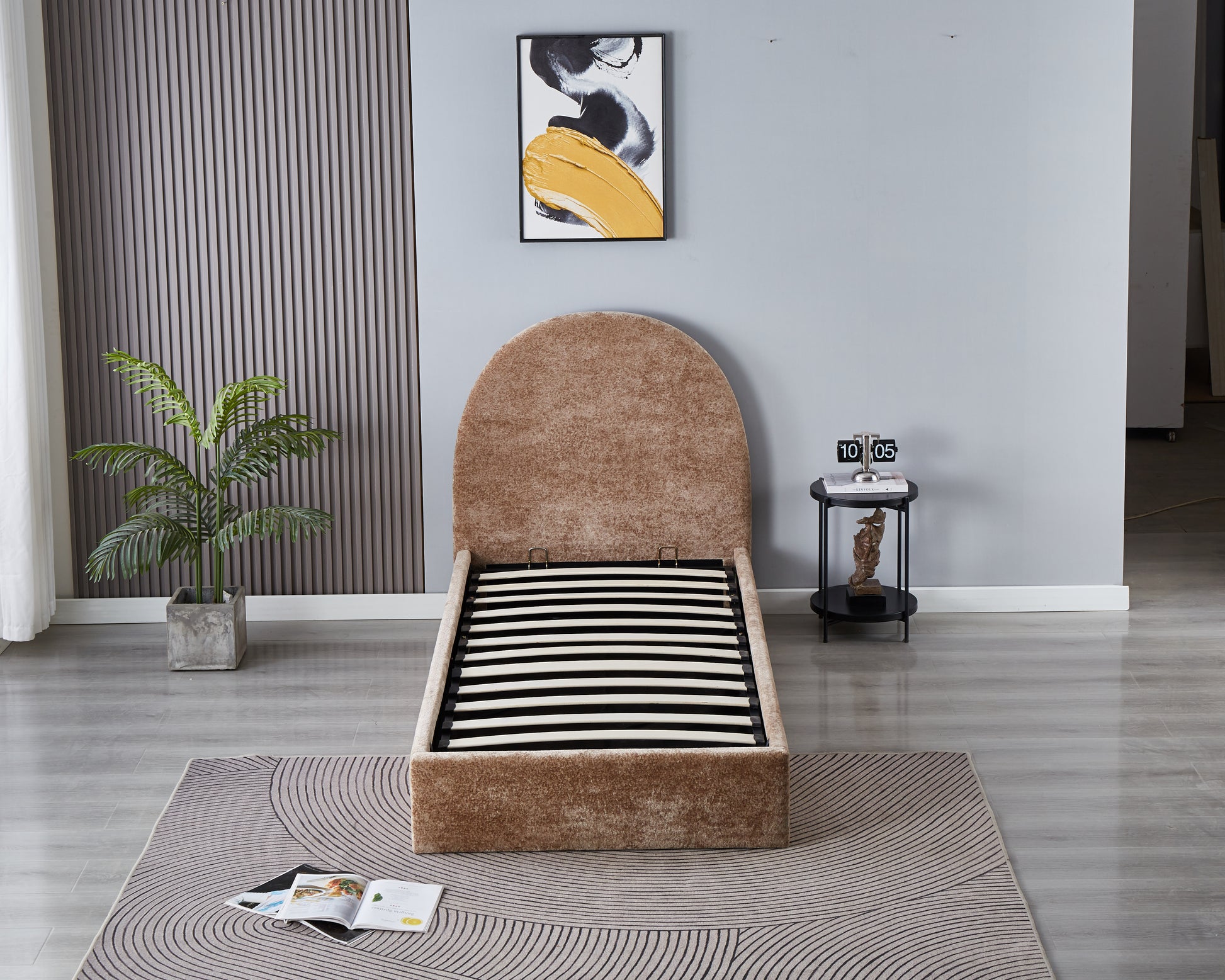 Lit Coffre Polaire Moka 90x190 cm #couleur_moka