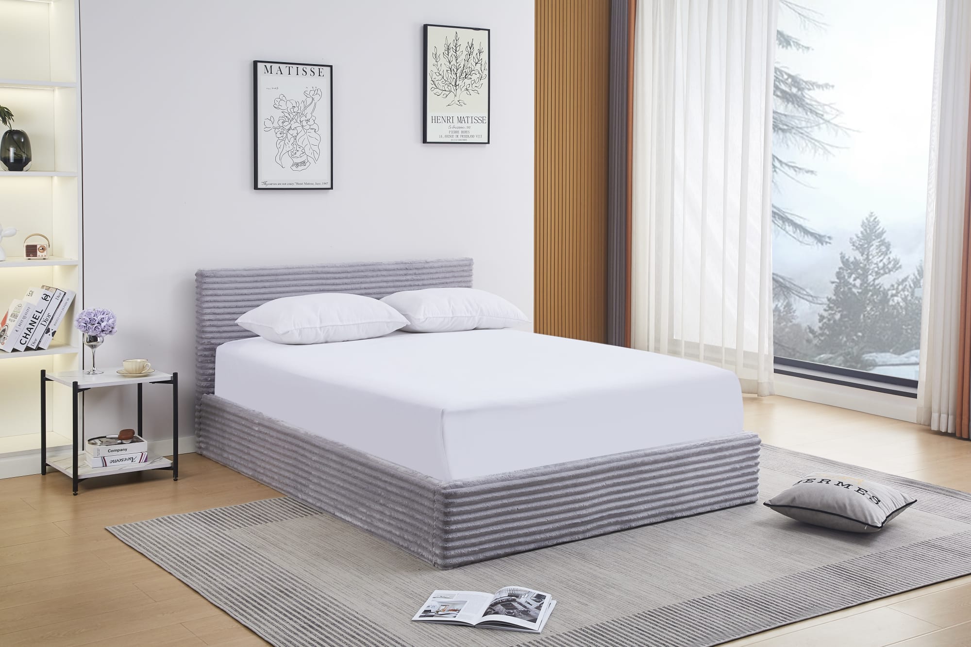 LIT COFFRE MAIA COTELE GRIS 140x190cm