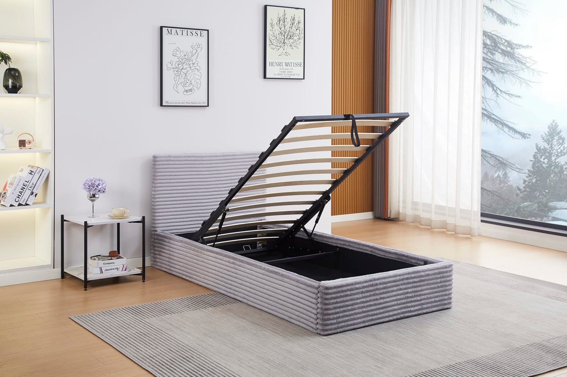 LIT COFFRE MAIA COTELE GRIS 90x190cm