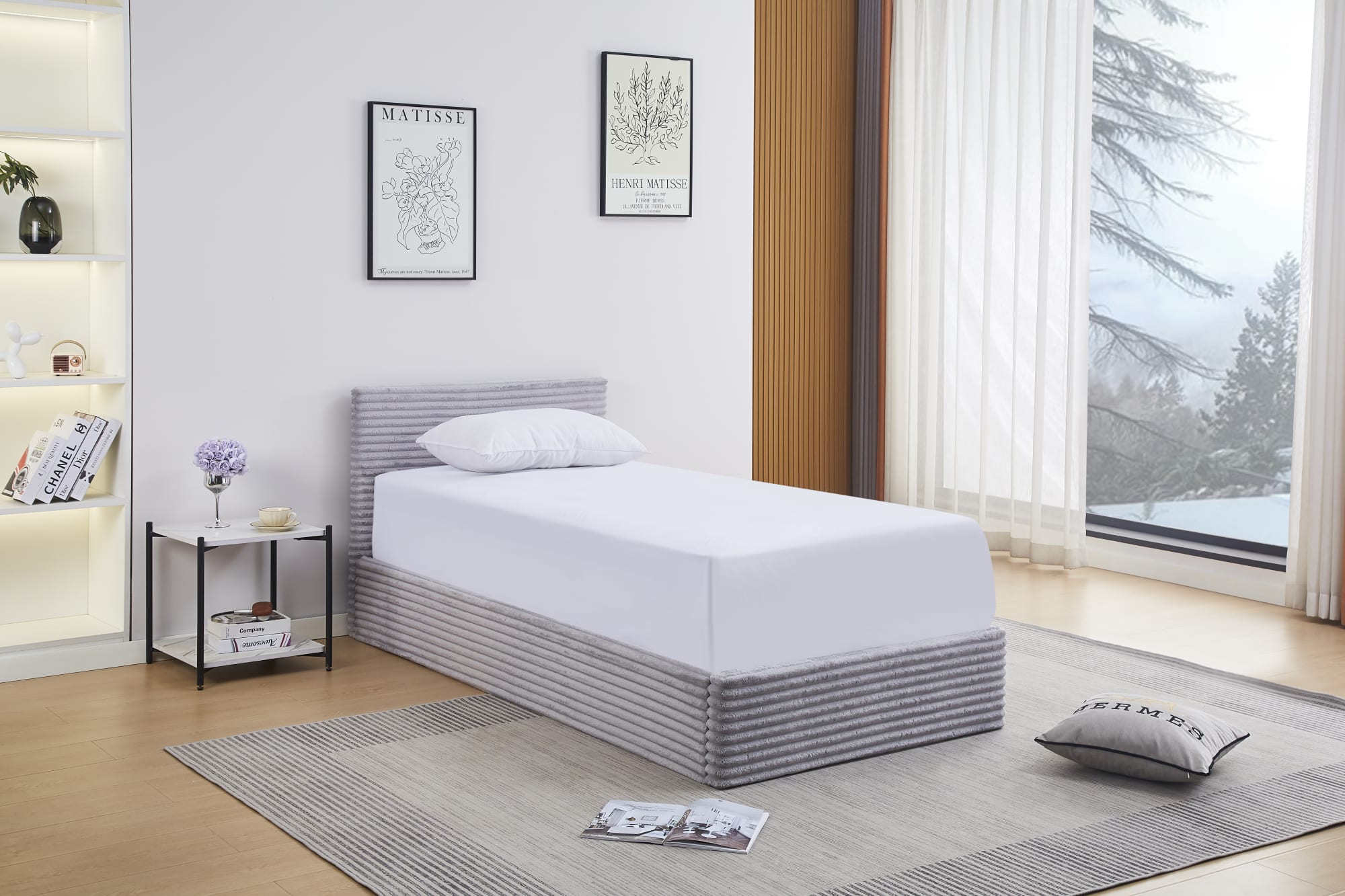 LIT COFFRE MAIA COTELE GRIS 90x190cm