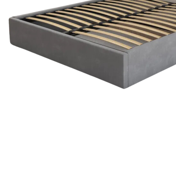 LIT COFFRE CAMILLE en velours GRIS 90X190CM