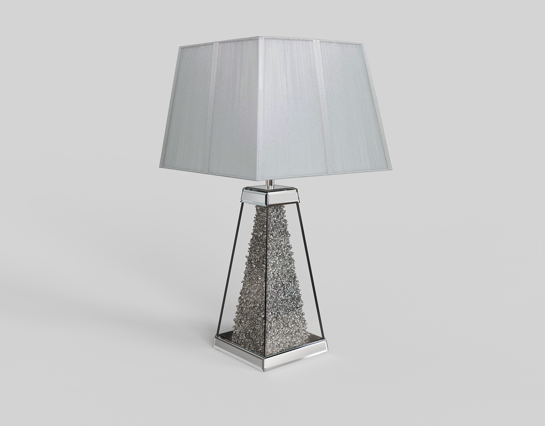 Lampe STRASS décor strass 16x16x52 cm #couleur_argent