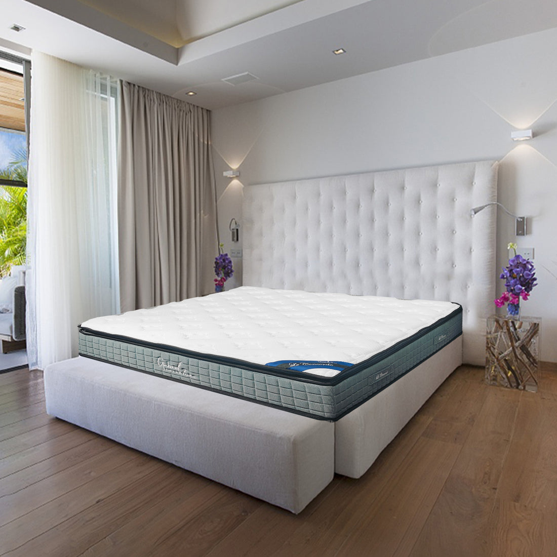 Matelas LE CONCORDE 140x190x25 cm à ressorts ensachés #couleur_blanc