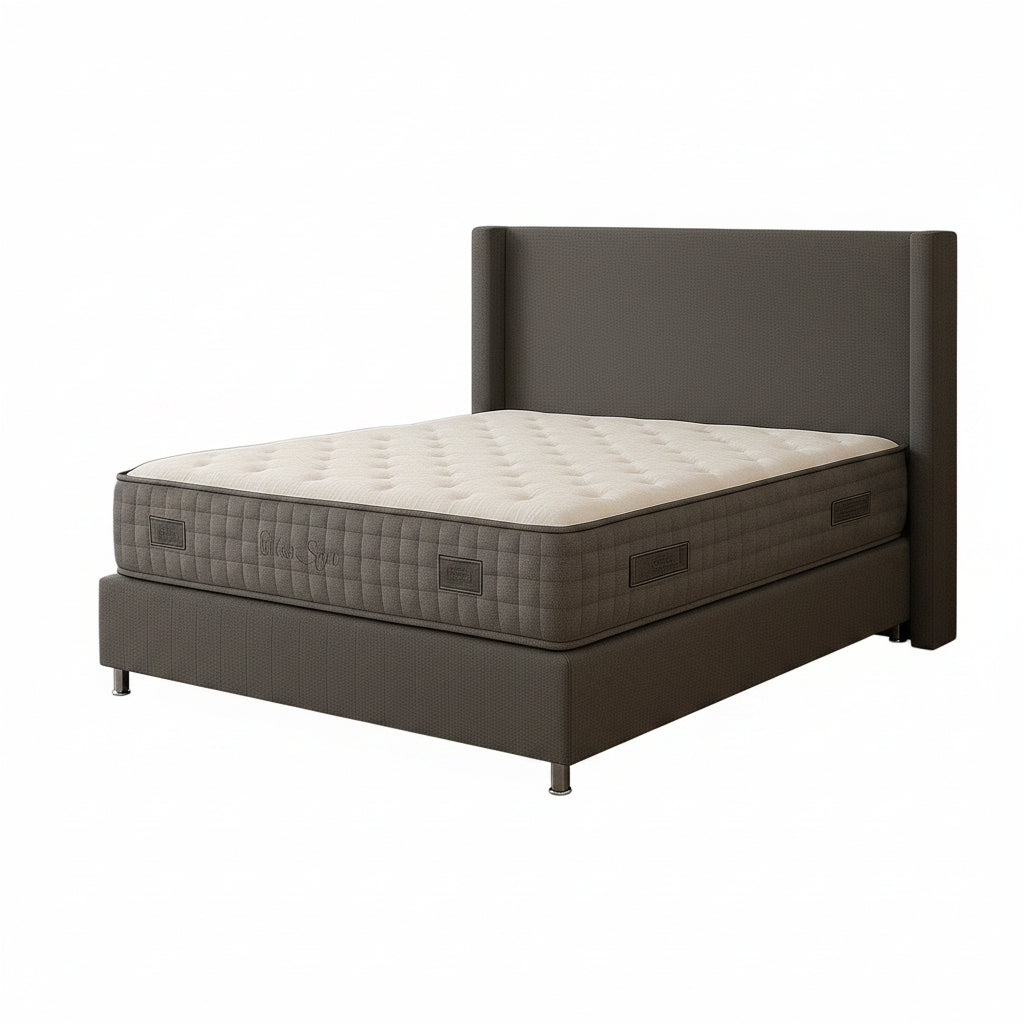 Lit Coffre COCO – Velours anthracite – 140x190 cm avec Planche de Rangement