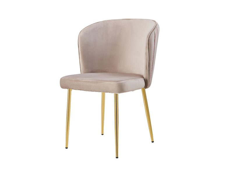 Lot de 4 chaises moderne DIANA gold velours moka