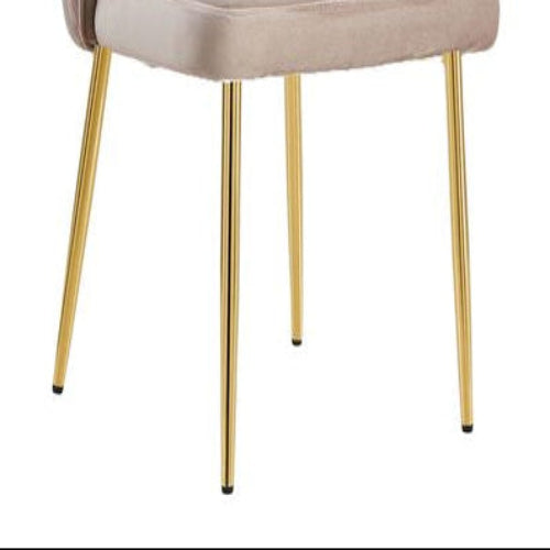 Lot de 4 chaises moderne DIANA gold velours moka