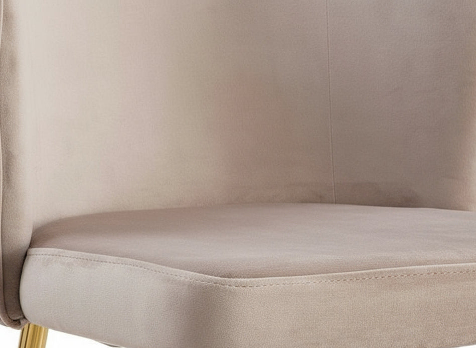 Lot de 4 chaises moderne DIANA gold velours moka