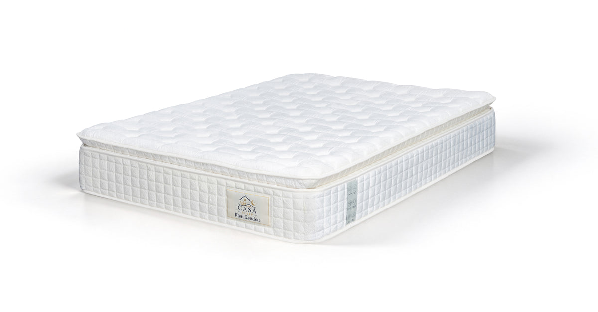 Matelas 160 × 200 cm beige — Matelas seul, vue de trois quarts