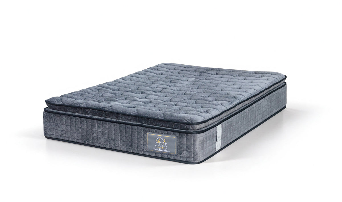 Matelas 140 × 190 cm anthracite — Matelas seul, vue de trois quarts