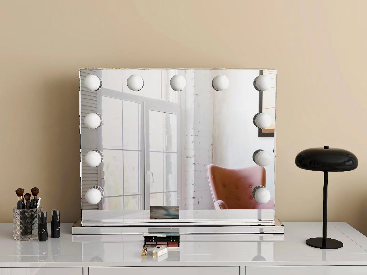 Miroir VANITY 11 ampoules LED 81x63x18 cm #couleur_blanc