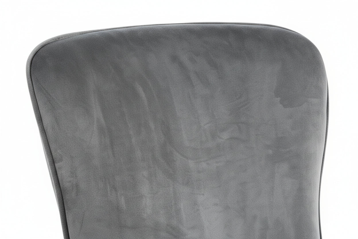 Lot 4 Chaises Salle à Manger Gabrielle Velours Anthracite Capitonné Pieds Métal Noir