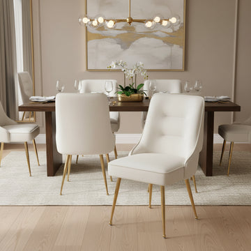 Lot de 2 chaises luxury ZIP en velours pieds Gold - Beige
