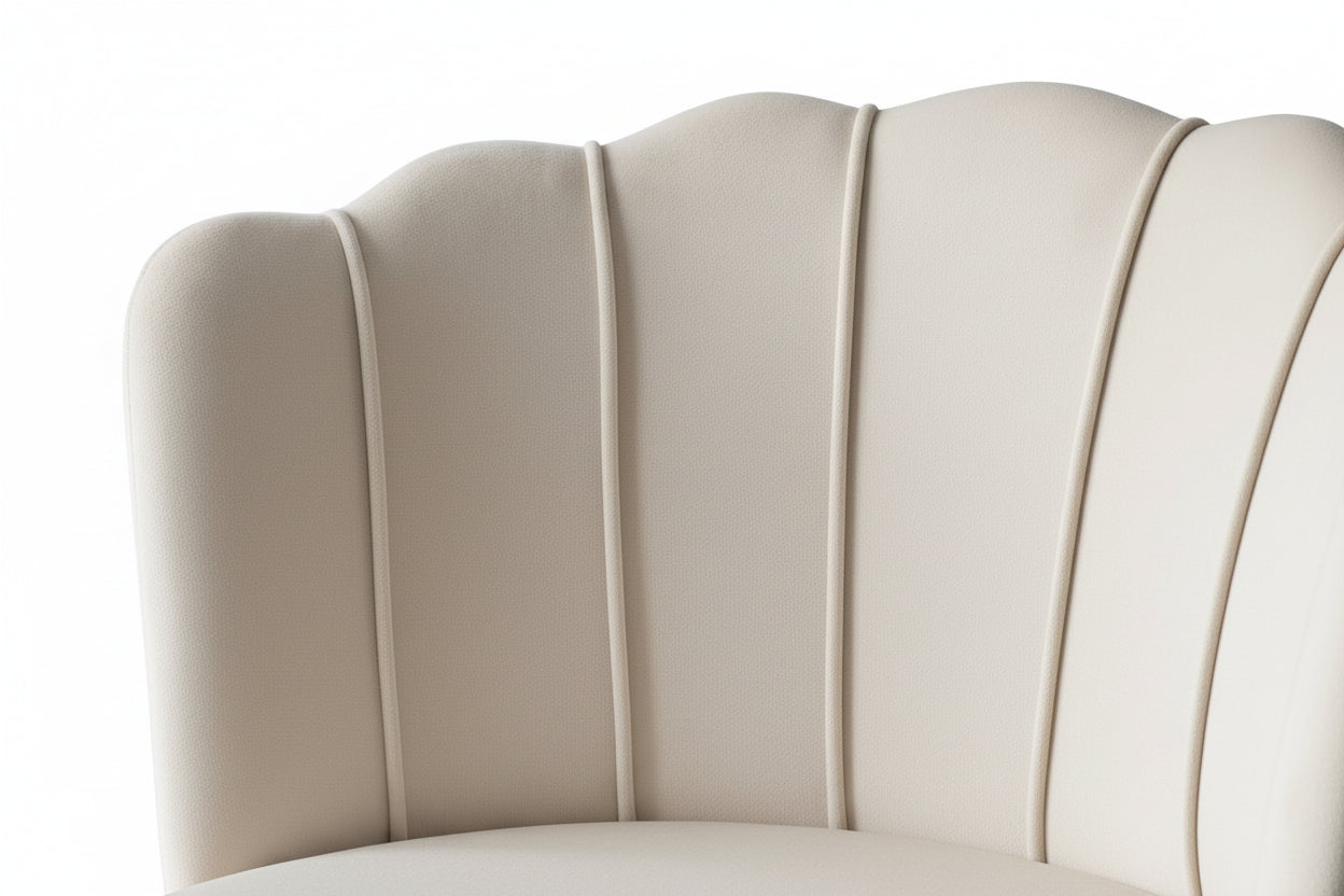 Lot 2 Tabourets de Bar Nymphea Velours Écru Réglables Pieds Métal Noir Hauteur Assise 69cm