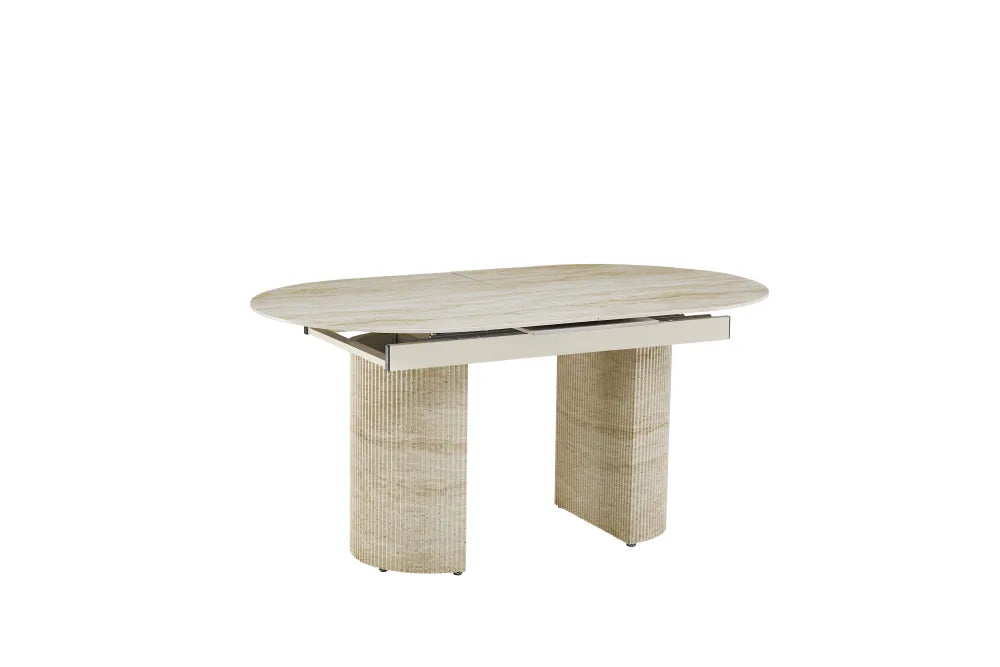 Table extensible SAHARA effet travertin 160/200x90 cm