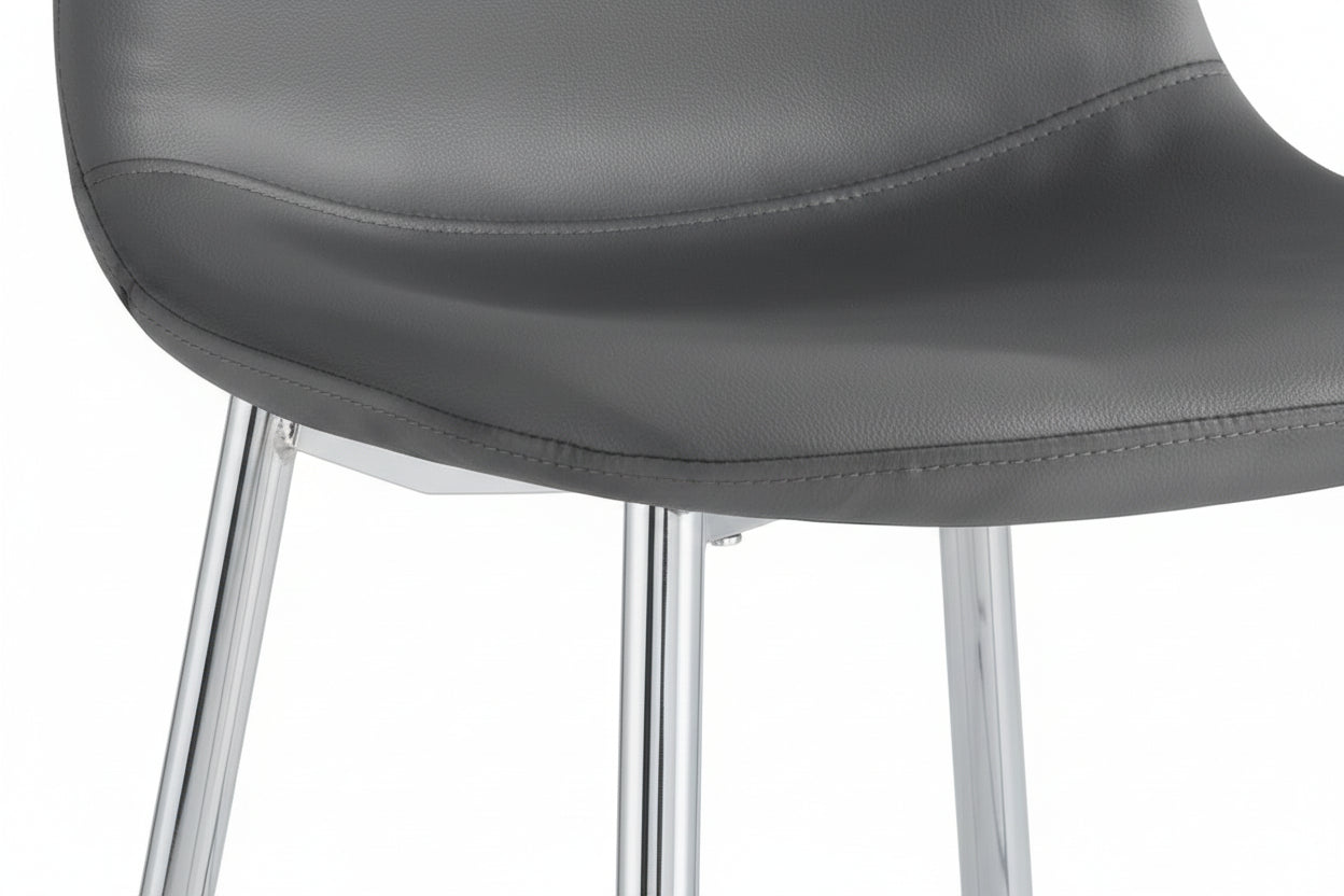 Lot 2 Tabourets de Bar Scandinave Velours Anthracite Pieds Chrome